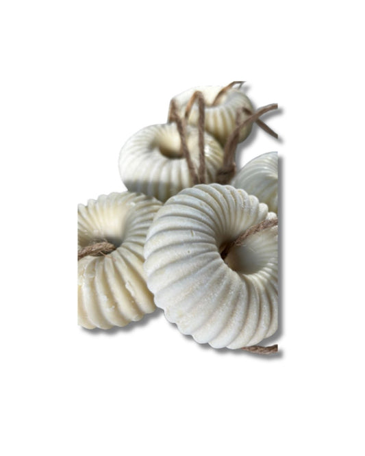 Gift Set Spiraalzeep Puur met rond keramieken zeepschaal